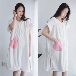 เสื้อคลุม ผ้าขนหนู เสื้อคลุมอาบน้ำ Cloak Bath Towel Bathrobe ชุดคลุมอาบน้ำ ✅สินค้าพร้อมส่ง