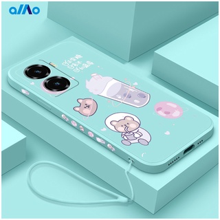 เคสโทรศัพท์มือถือ กันกระแทก ลายการ์ตูนชานม บลูเบอร์รี่น่ารัก สําหรับ VIVO V25 V25e V25 Pro Y02S Y35 4G