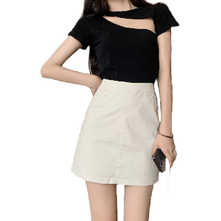 Cicishop(301)Basic Skirt กระโปรงสั้นทรงเอ แมตช์ง่ายทรงเบสิค