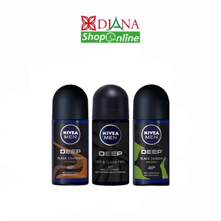 NIVEA Men Deep Black Charcoal  Roll-On Deodorant 50 ml.