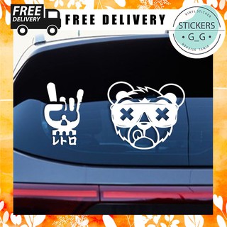 สติ๊กเกอร์ติดรถ JDM SIGN OF THE HORNS JDM Sticker Rock Fist Drift Stance Tuner Die-Cut Decal