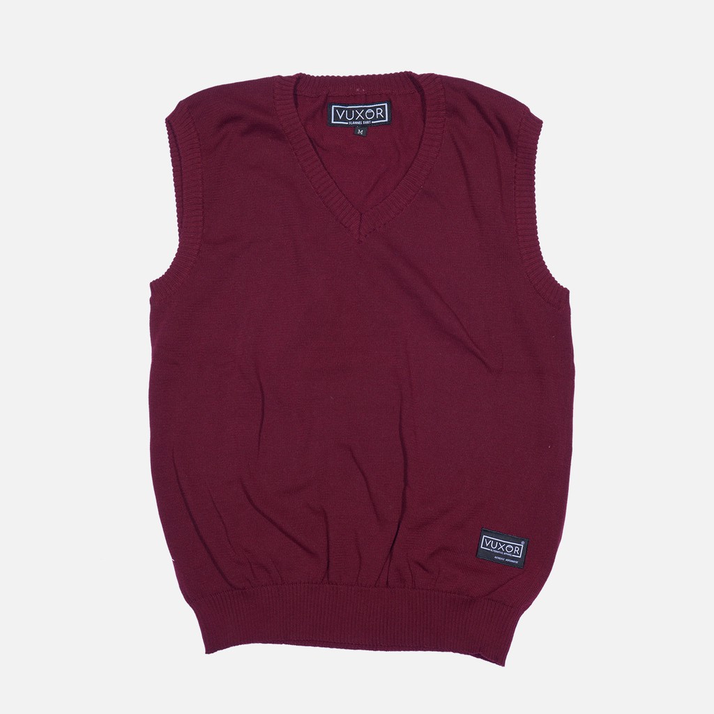 Vvv-12 เสื้อกั๊กถักสี Maroon