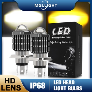 MGLLIGHT หลอดไฟตัดหมอก Ba20D H4 H6 P15D ไฟ Led แสงไฟสูง ไฟต่ำ ความสว่าง 3000K 6000K สําหรับรถจักรยานยนต์ 1 ชิ้น