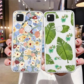 เคสโทรศัพท์มือถือ แบบบางพิเศษ ป้องกันกระแทก ลายการ์ตูนพืช หรูหรา สําหรับ Google Pixel 3 2XL 3a 3XL 4a 5G 5