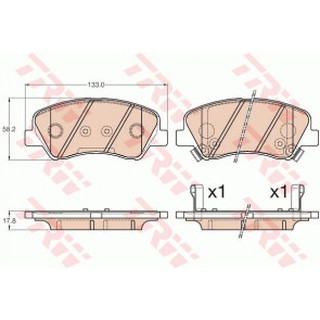 Girling ผ้าเบรคหน้าฮอนด้า Honda CRV 02-07 6131549-1/Tอะไหล่Honda ,อะไหล่ CRV