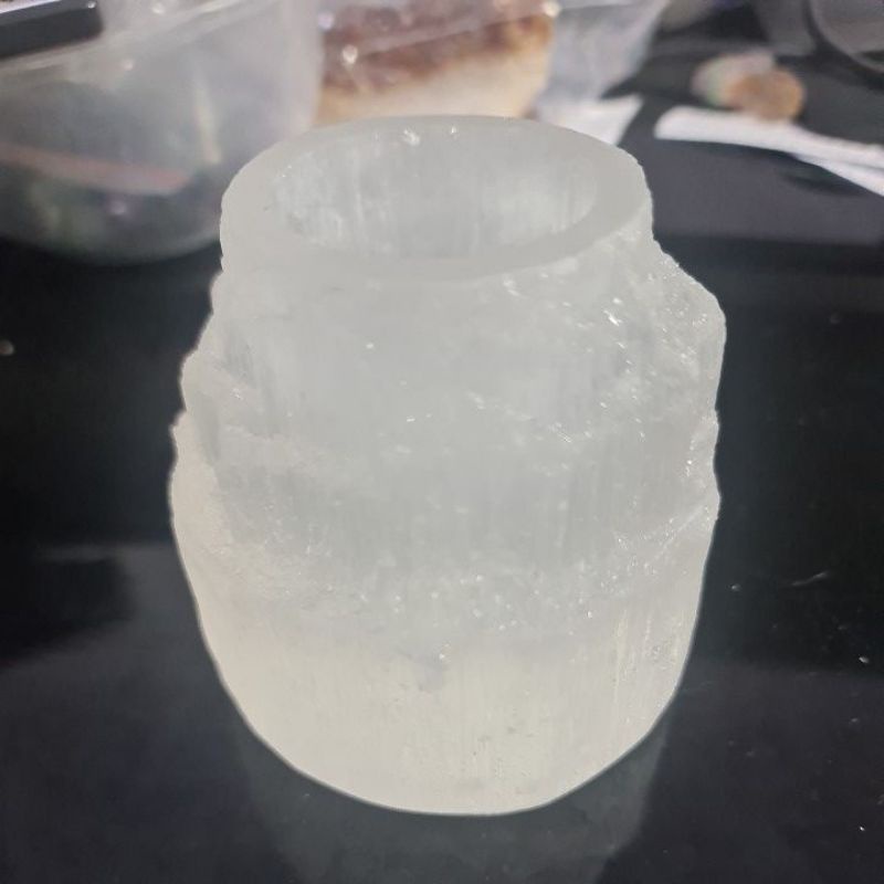 SELENITE MOROCCO TOWER CRYSTAL BALL STAND