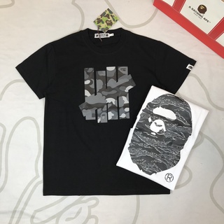 เสื้อยืดโอเวอร์ไซส์ใหม่ เสื้อยืดแขนสั้น ผ้าฝ้าย ทรงหลวม พิมพ์ลาย BAPE X Undftd Five-bar Joint Ape Head สําหรับผู้ชาย และ