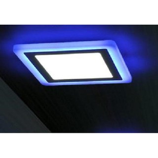 โคมดาวน์ไลท ขอบสีฟ้า สกายบลู สี่เหลี่ยม LED PanelLight Skyblue 2สีในหนึ่งเดียว 9w(เดย์ไลท์) EVE ของแท้ ประกัน1ปี