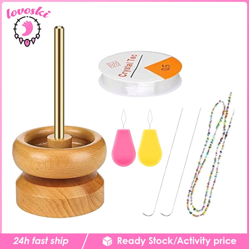 LOV.10]] Wooden Bead Spinner Beads Loader Quickly DIY Spinning