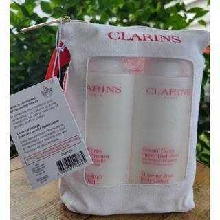 Clarins Moisture-Rich Body lotion ขนาด 400ML×2 พร้อมกระเป๋า