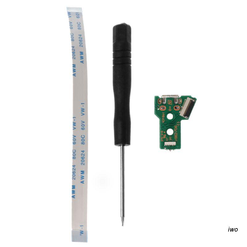 iwo  Circuit Board Slim USB Charging Plate Controller Socket Port JDS-055 12 Pin Flexible Power Cable Replacement Parts for Sony Playstation 4 PS4 Controller