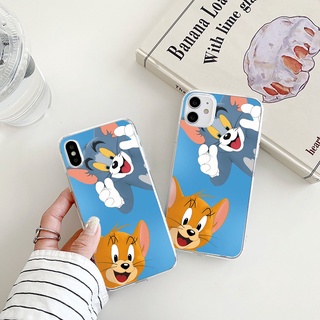 cat mouse เคสไอโฟน 13 pro max cartoon iPhone 8พลัส 7 8Plus Se2020 เคส 11 12 13 14 case X Xr Xs Max tom Jerry phone cover