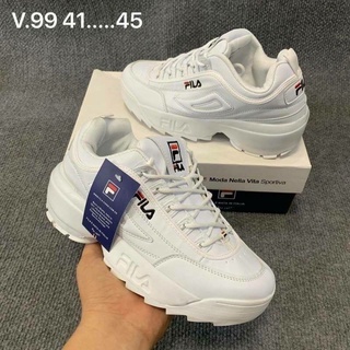 รองเท้าผู้หญิงFILA White รองเท้าผ้าใบผู้หญิง ลายFila สีขาว รองเท้าผ้าใบแฟชั่นผญ ✅Size37-43eu สินค้าพร้อมส่ง/ส่งไว