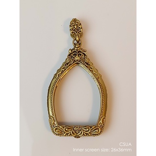 CSUABrass Chao Sua amulet casing 26x36mm กรอบพระทองเหลือง เจ้าสัวเสวยสุข