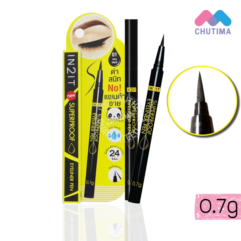 อายไลเนอร์ ปากกาเขียนขอบตา อินทูอิท ซุปเปอร์พรูฟ อายไลน์เนอร์ เพน IN2IT Superpoof Eyeliner Pen 0.7g.