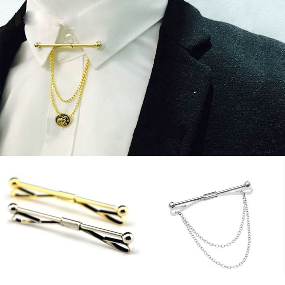 Shirt Plain Collar Necktie Chain Pin Tie Clip Brooch Bar - greenland.th ...