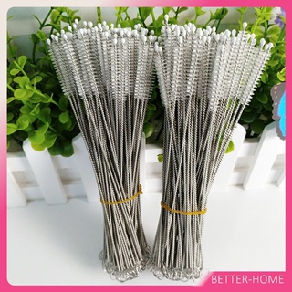 แปรงล้างหลอดดูด จุกนม ขนไนล่อน ไม่ทำให้เป็นรอย  Stainless steel soft straw straw brush