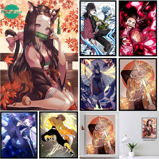 【PL】ชุดปักครอสติชจิตรกรรมตกแต่งบ้านรูปการ์ตูนอนิเมะ 5D DIY ขนาด 30x40 ซม