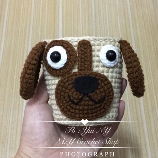 ปลอกสวมแก้วน้ำ ลายน้องหมา แบบมีก้น