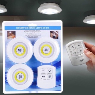 Led Light With Remote Control ไฟ LED ไร้สาย + รีโมท （ไฟ3ดวงรีโมท) ตั้งเวลาปิดได้