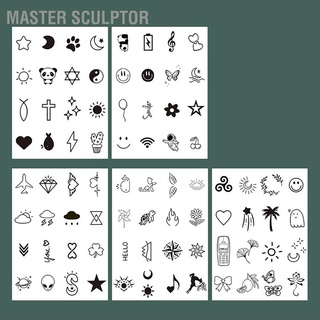 Master Sculptor 5pcs Temporary Fake Tattoo Stickers Waterproof Sweatproof High Simulation