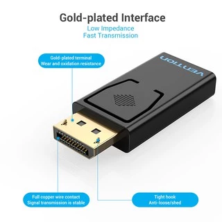 Vention อะแดปเตอร์ DP เป็น HDMI 4K Gold Plated DisplayPort เป็น HDMI 1080P สําหรับแล็ปท็อป