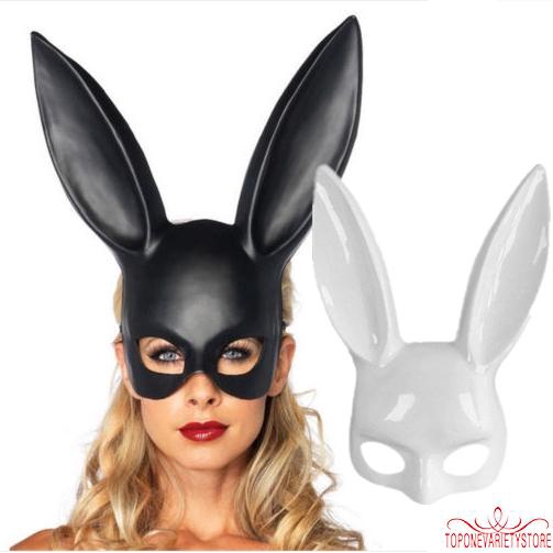 Tor-black and White Halloween Bunny Mask Party Bar ไนท์คลับเครื่องแต่งกายกระต่ายหูหน้ากาก