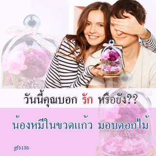 ตุ๊กตาหมีในโหลดอกไม้ ตุ๊กตาบอกรัก-gf5135