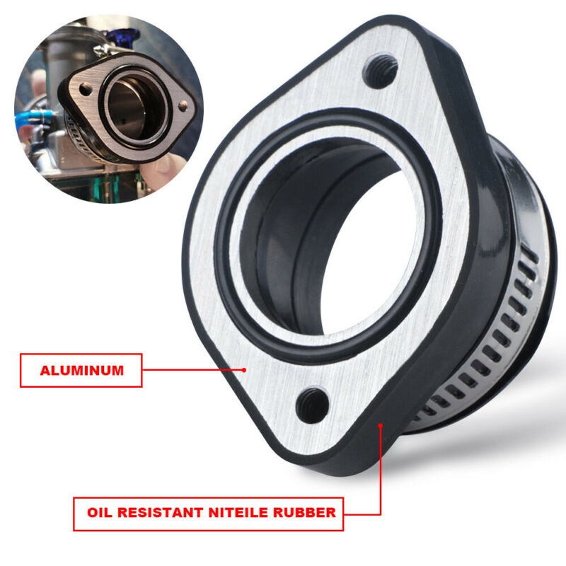 คาร์บูเรเตอร์ Manifold สําหรับ Mikuni VM24 26 28 มม.ยาง + ชิ้นส่วนสีดําอลูมิเนียม