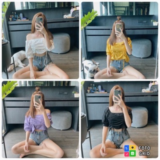 SALE มือ1 เสื้อรูดหน้า2เส้นน่ารัก