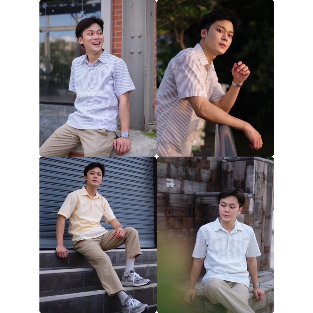 SM013-smart shirt | เสื้อเชิ้ตรุ่นคอปก 3 เม็ด แขนสั้น