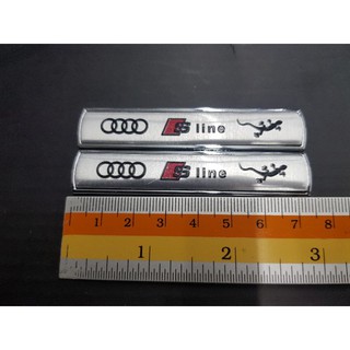 Logo SLine งานเหล็ก ขายเป็นคู่ 7.5cm เงิน