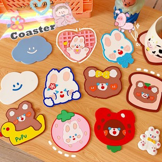 Cherry Bear Coaster ที่รองแก้วซิลิโคนลายการ์ตูน