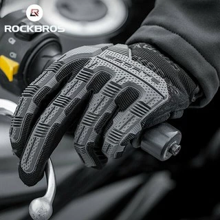 【TH Delivery】ROCKBROS ถุงมือมอเตอร์ไซค์ กันกระแทก ระบายอากาศ ป้องกัน เสริมหนา GEL ถุงมือแข่งรถมอเตอร์ไซค์