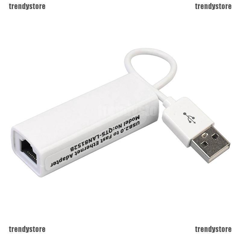 อะแดปเตอร์การ์ดเครือข่ายแลน USB2.0 เป็นอีเธอร์เน็ต 10 100 Mbps RJ45