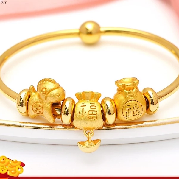 สร้อยข้อมือลูกปัดทรงกลมขนาดเล็ก สีทอง สำหรับทำเครื่องประดับ DIY thumbnail 7