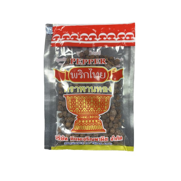 พริกไทยเม็ดดำ 10 กรัม black peppercorn ตราพานทอง จากจันทบุรี