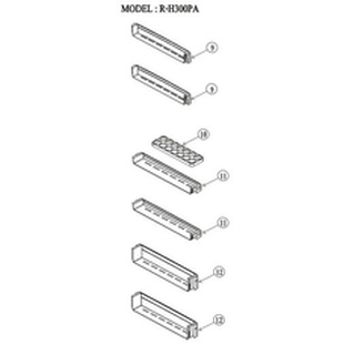 HITACHI อะไหล่แท้ ชั้นวางของในช่องฟรีส ตู้เย็นฮิตาชิ PTR-H300PA*011 ตำแหน่งหมายเลข 9 ใช้กับรุ่น R-H300PA