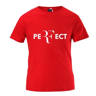 เสื้อยืดแขนสั้น ผ้าฝ้าย พิมพ์ลายตัวอักษร Feder Roger federer PERFECT สําหรับผู้ชายS-5XL