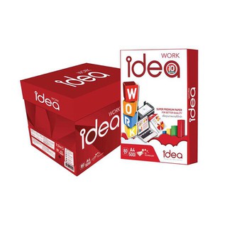 กระดาษถ่ายเอกสาร A4 idea Work 80 แกรม รีมละ 500 แผ่น