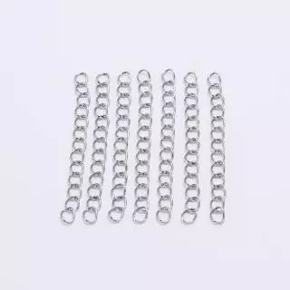 St.kunkka 50Pcs โซ่ต่อขยายสแตนเลส 304 แท้ โซ่ท้ายปรับระดับ สายโซ่สแตนเลส ขนาด 50 70 ซม. สำหรับเครื่องประดับ สร้อยคอ สร้อยข้อมือ