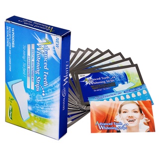 แผ่นแปะฟันขาว ที่แปะฟันขาว แผ่นฟอกฟันขาว Advanced teeth whitening 14 คู่ ฟอกสีฟัน ไม่กระตุ้น SC9183