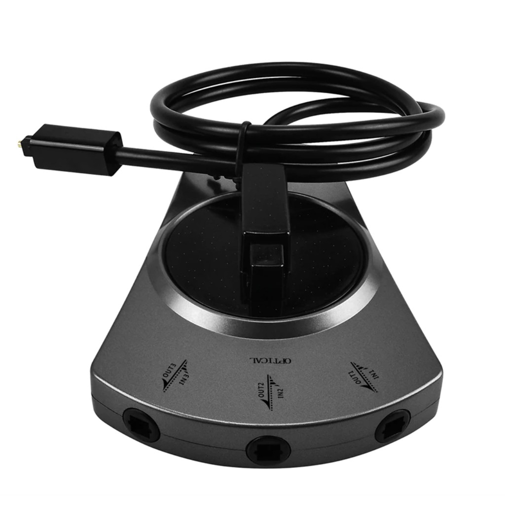 Digital Toslink Switch SPDIF Optical Audio Switch Toslink Cable Switcher Selector Hub Box for DVD CD player