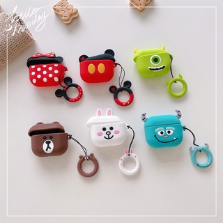 Cute Cartoon Animal case for AirPods 1 2 3 Pro 2 Monsters University Mike Sulley Minnie Mickey bear rabbit soft Silicone cover