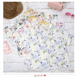 Perfectfitstyles : เสื้อเชิ้ตแขนสั้น ทรงคอปก ลายแฟชั่น (A49)