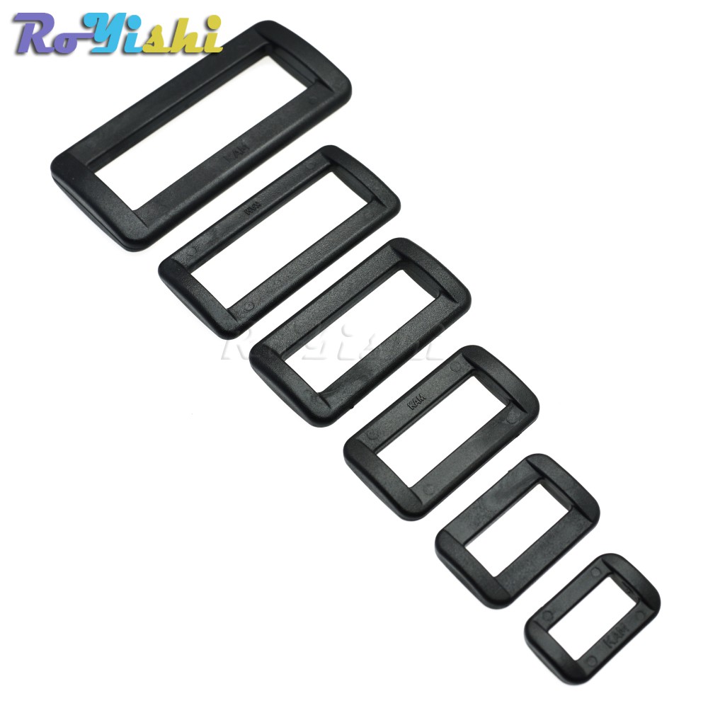 10 ชิ้น/แพ็คพลาสติก Loops Looploc สี่เหลี่ยมผืนผ้าแหวนหัวเข็มขัดปรับได้สําหรับกระเป๋าเป้สะพายหลังสายรัด