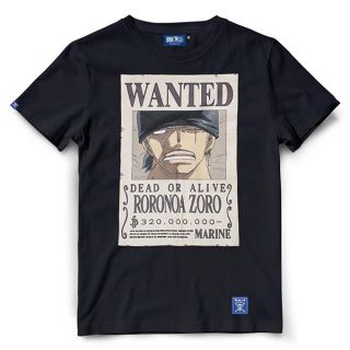 เสื้อยืดใหม่เสื้อยืดวันพีช One piece-790-BK : Wanted ZOROS-3XL