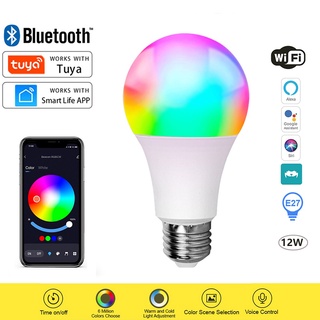 หลอดไฟ Tuya สมาร์ท LED หลอด WiFi Smart LED Bulb 12W E27 RGB Wi-Fi Blutooth bulb หลอดไฟอัจฉริยะ หลอดอัจฉริยะ Smartlife