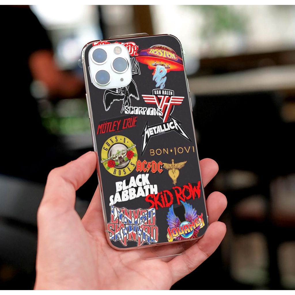 Custom Case Aesthetic Band 90s 80s 70s 60s ACDC Nirvana Rolling Stones GNR Pearl Jam Metallica I ฟรี