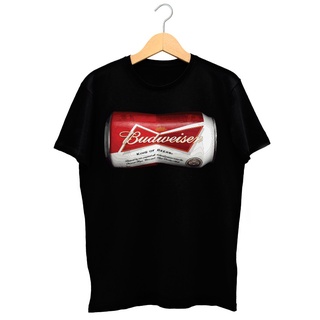 เสื้อยืดลําลอง ผ้าฝ้าย แขนสั้น พิมพ์ลาย BUDWEISER BEER CASUAL DOPE SMART GRAPHIC BLACK 01 สําหรับผู้ชาย